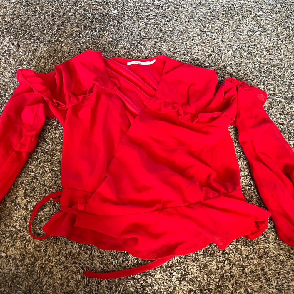 Red Blouse- Cropped